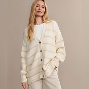 Jenni Kayne Chloe Cardigan Ivory Oat Stripe